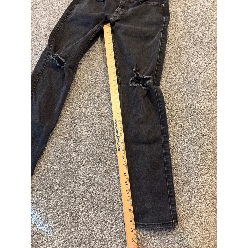 Abercrombie & Fitch Jeans Mens 28x30 Blk Langdon Skinny Distressed Stretch Denim